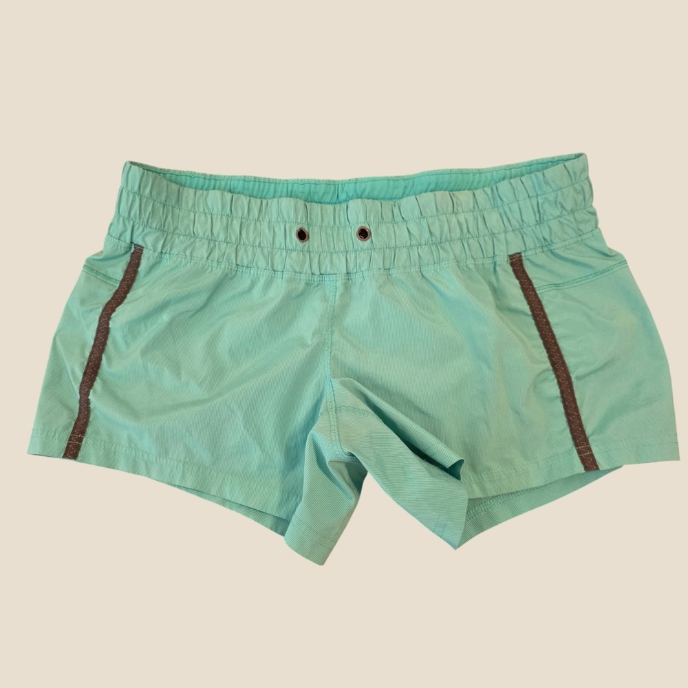Lululemon Womens Active Running Athletic Shorts Size 6 Teal Turquoise